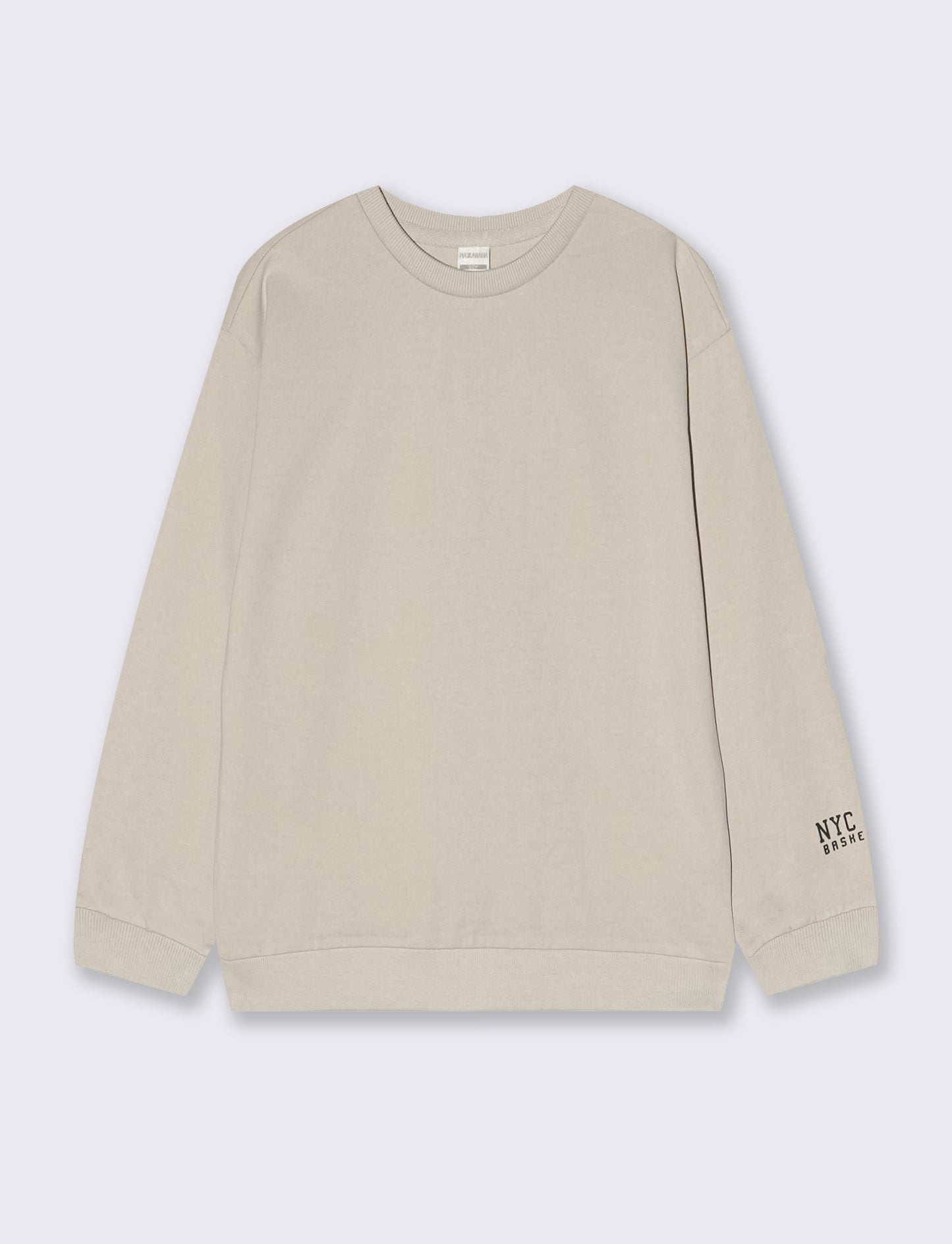 Felpa girocollo in cotone per il tempo libero - Beige