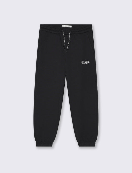 Jogger in felpa con coulisse e patch - Nero