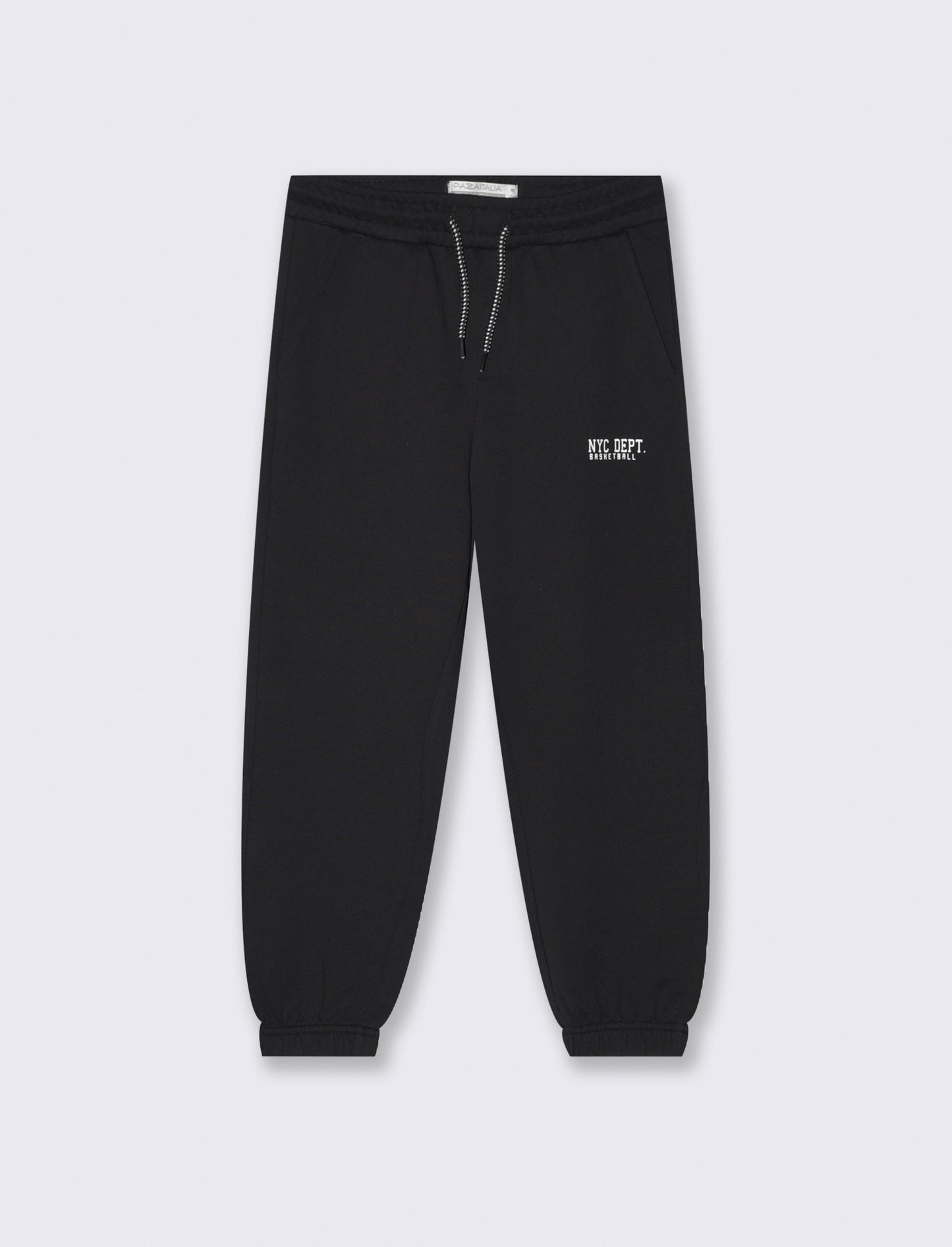 Jogger in felpa con coulisse e patch - Nero