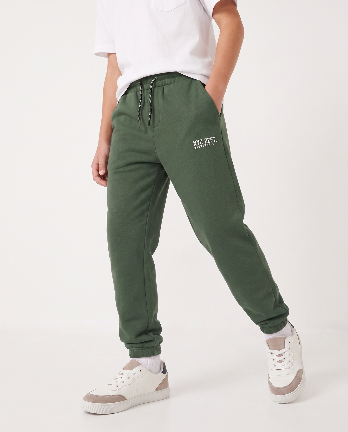 Jogger in felpa con coulisse e patch - Verde abete