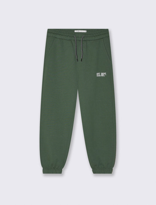 Jogger in felpa con coulisse e patch - Verde abete
