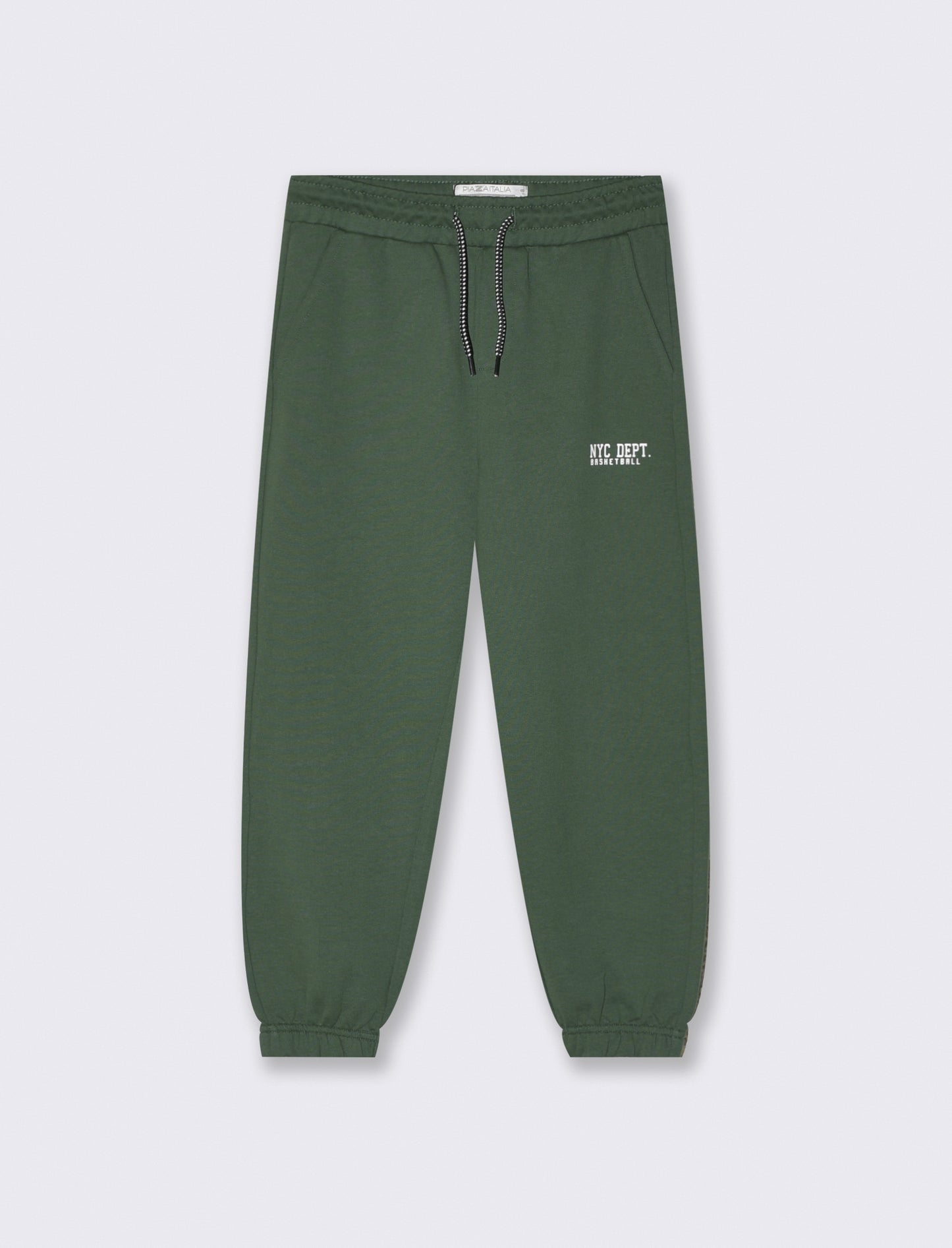 Jogger in felpa con coulisse e patch - Verde abete
