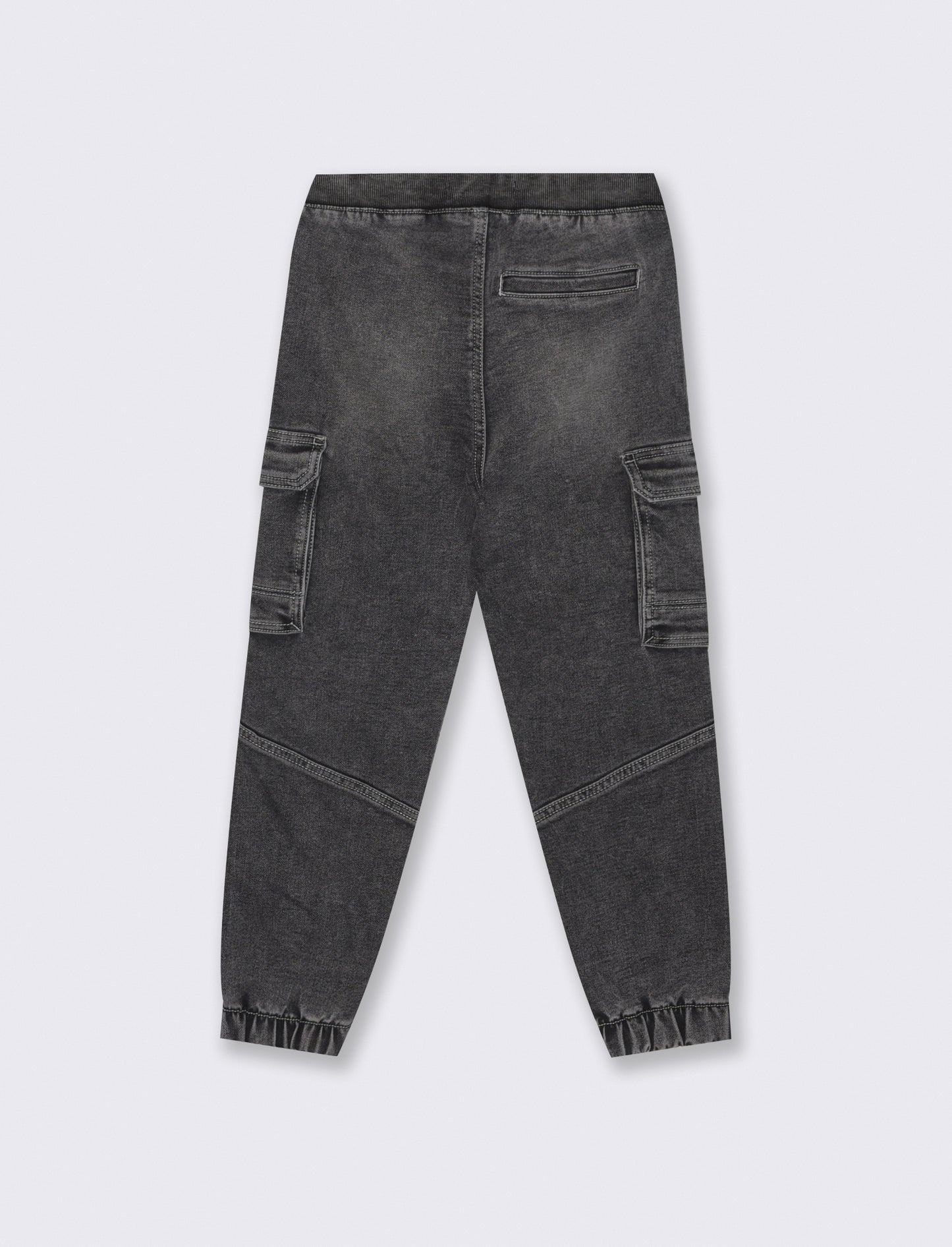 Jogging in denim with cargo pockets - Grey