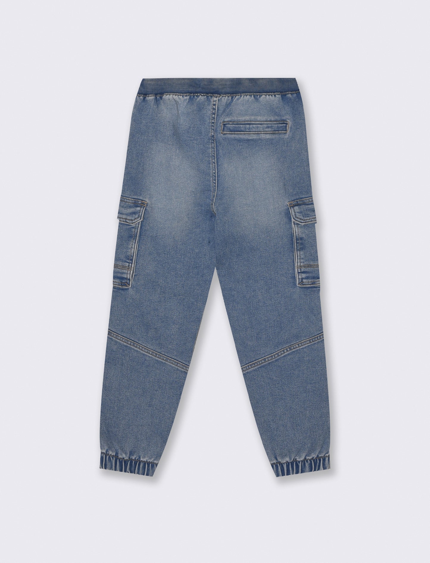 Jogging in denim with cargo pockets - Blue