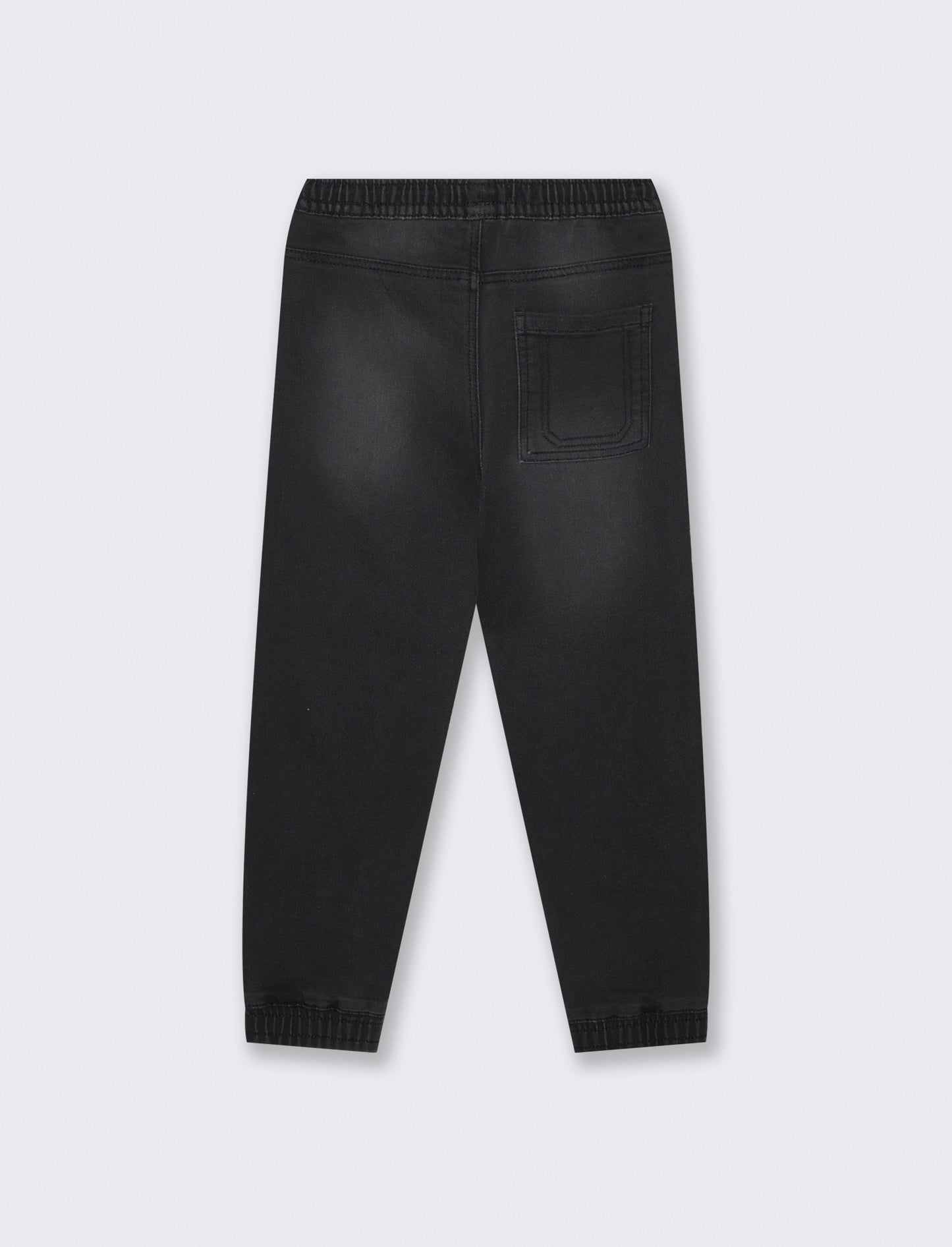 Jogging in denim with elasticated waistband - Black