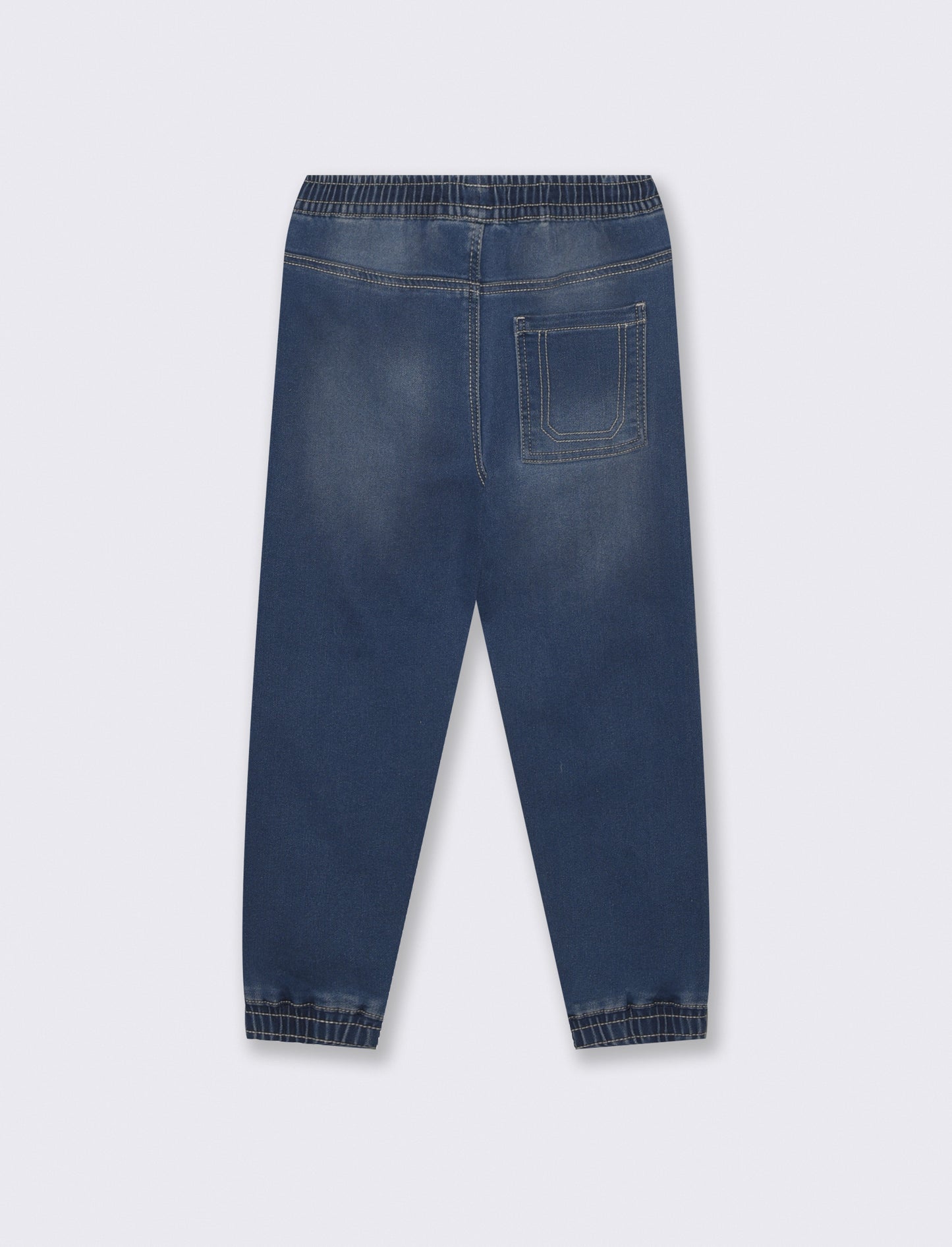 Jogging in denim with elasticated waistband - Blue