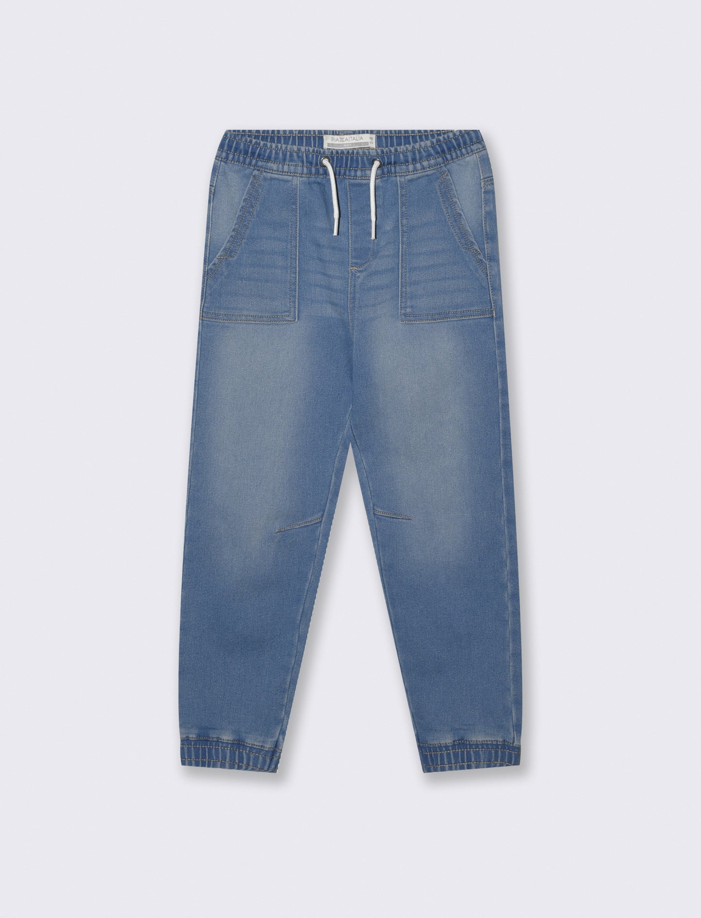 Jogging in denim with elasticated waistband - Blue