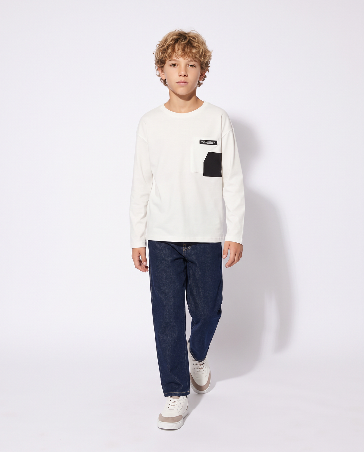 T-shirt Doppio Taschino Cotone Versatile - Bianco latte