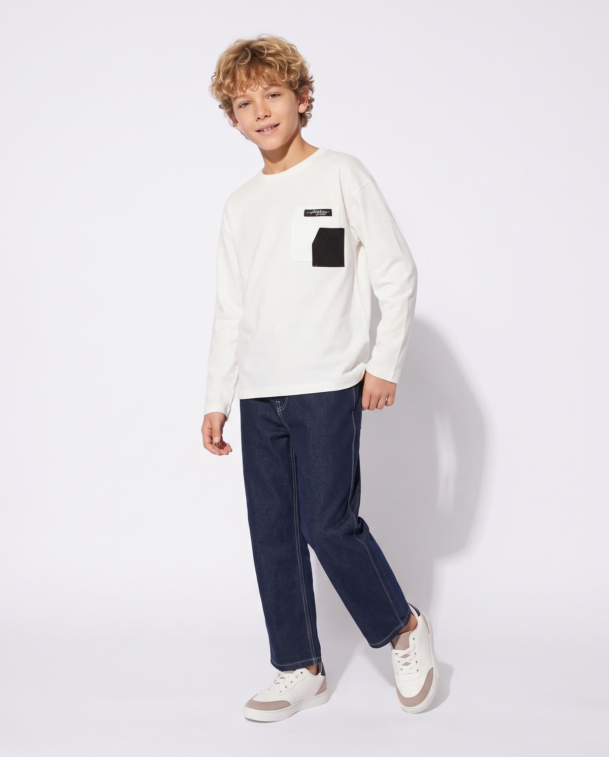 T-shirt Doppio Taschino Cotone Versatile - Bianco latte