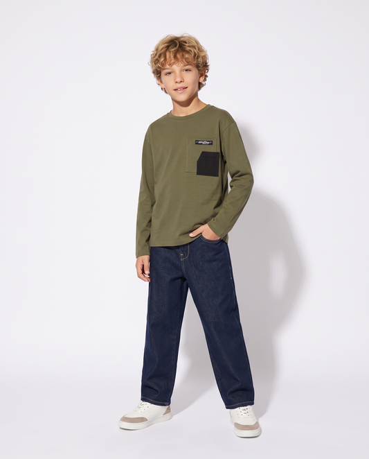 Versatile Cotton Double Pocket T-shirt - Green