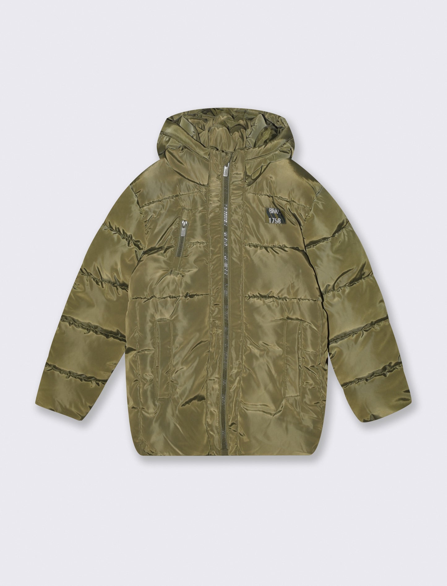 Padded jacket with hood and pocket - Green
