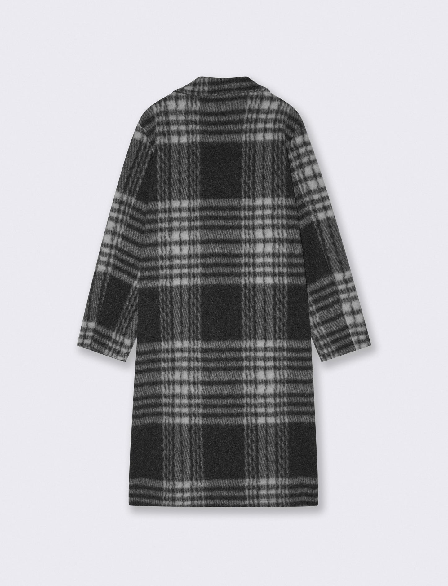 Cappotto over in tessuto a quadro - Nero