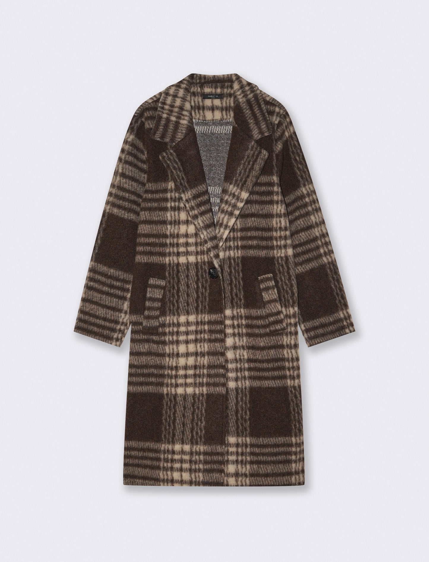 Cappotto over in tessuto a quadro - Moro
