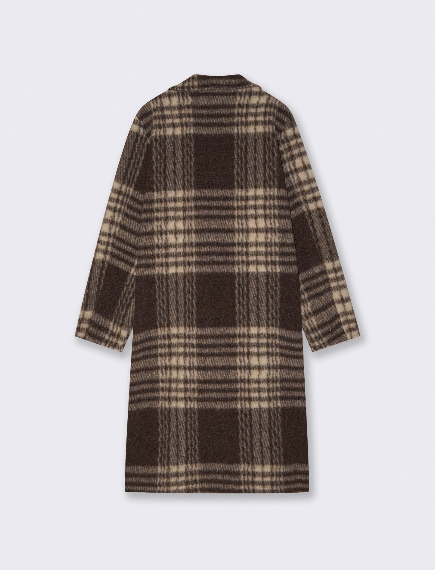 Cappotto over in tessuto a quadro - Moro