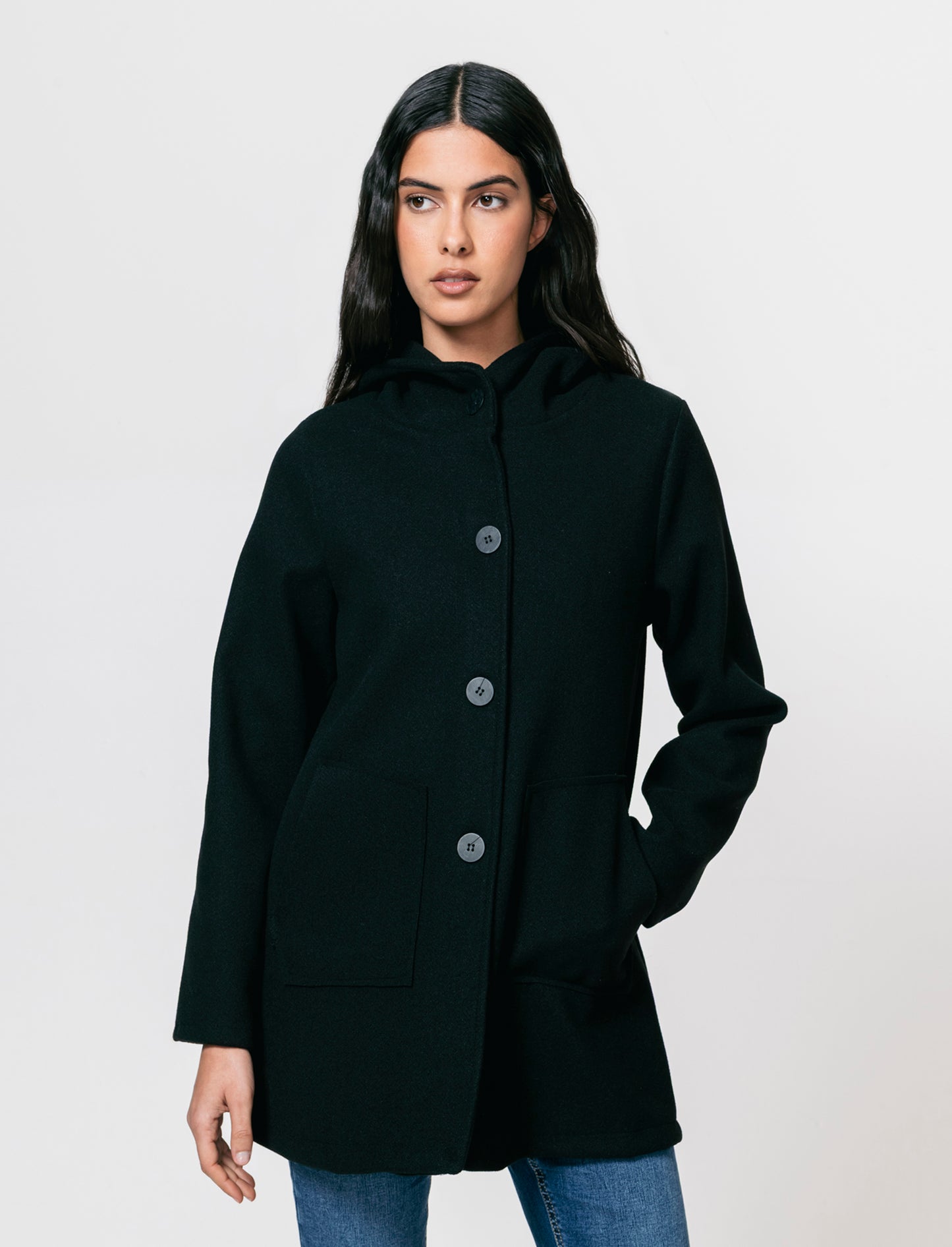 Cappotto con cappuccio - Nero