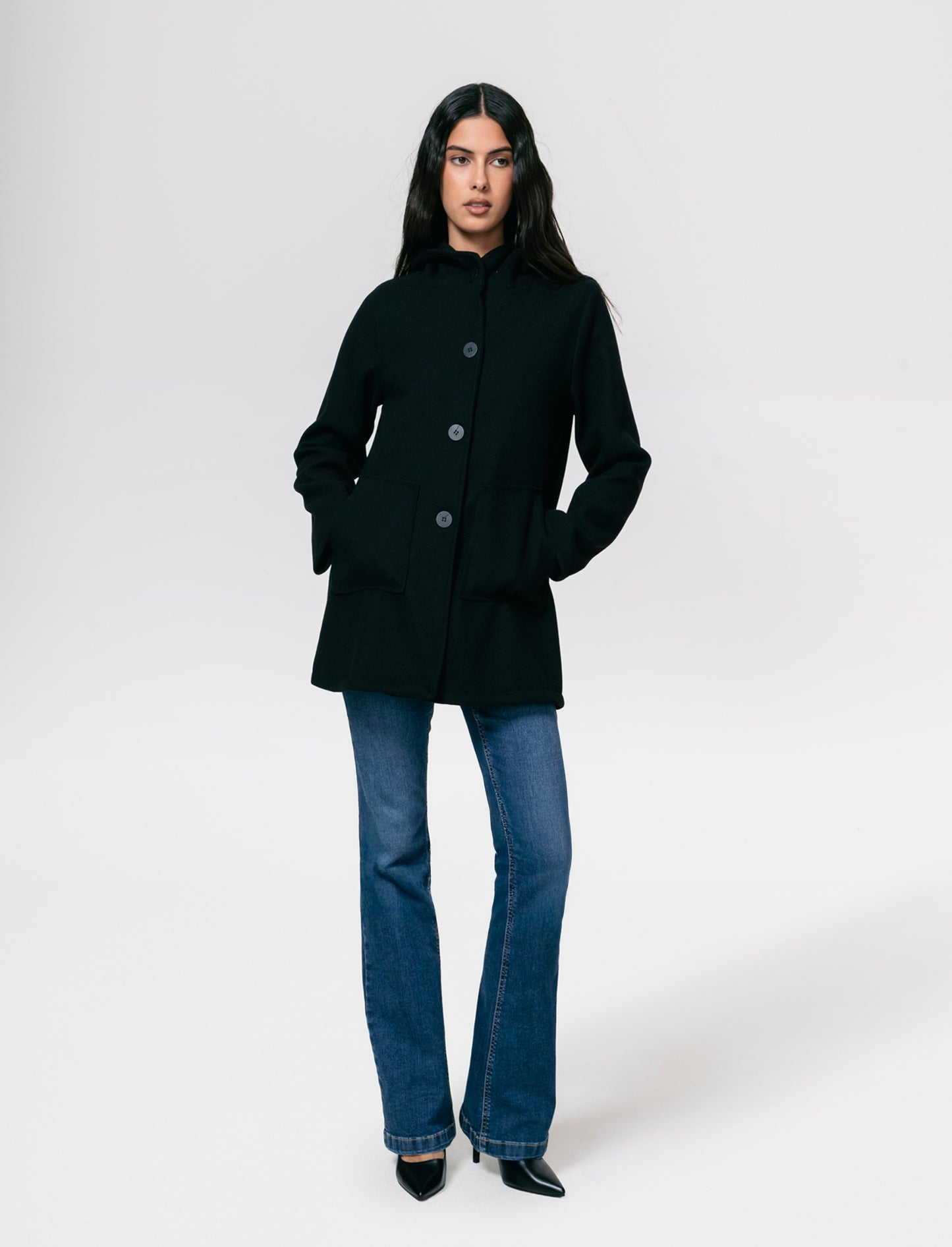 Cappotto con cappuccio - Nero