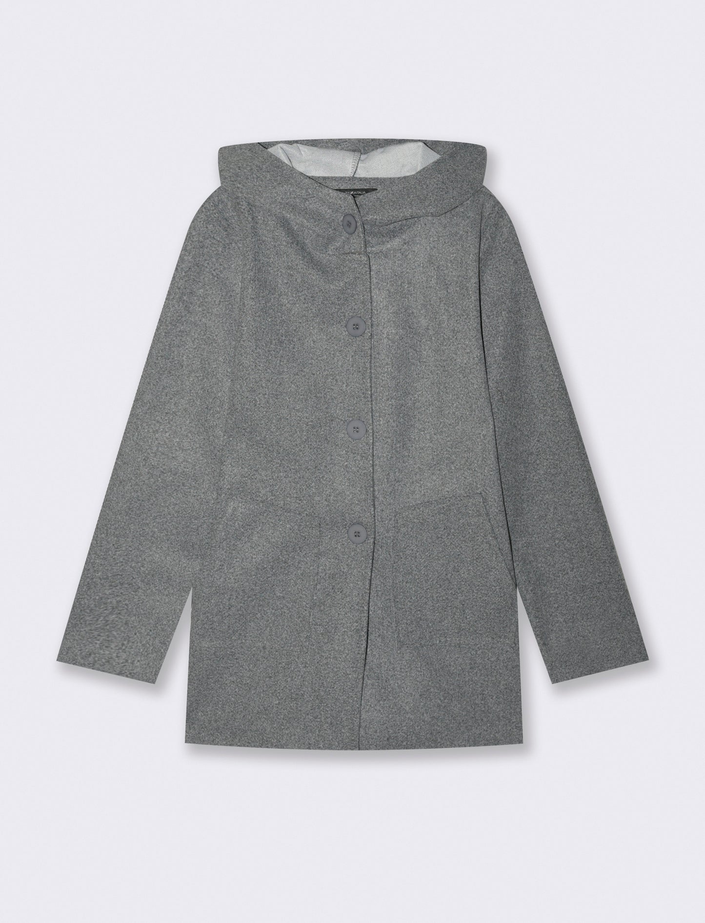 Cappotto con cappuccio - Grigio melange