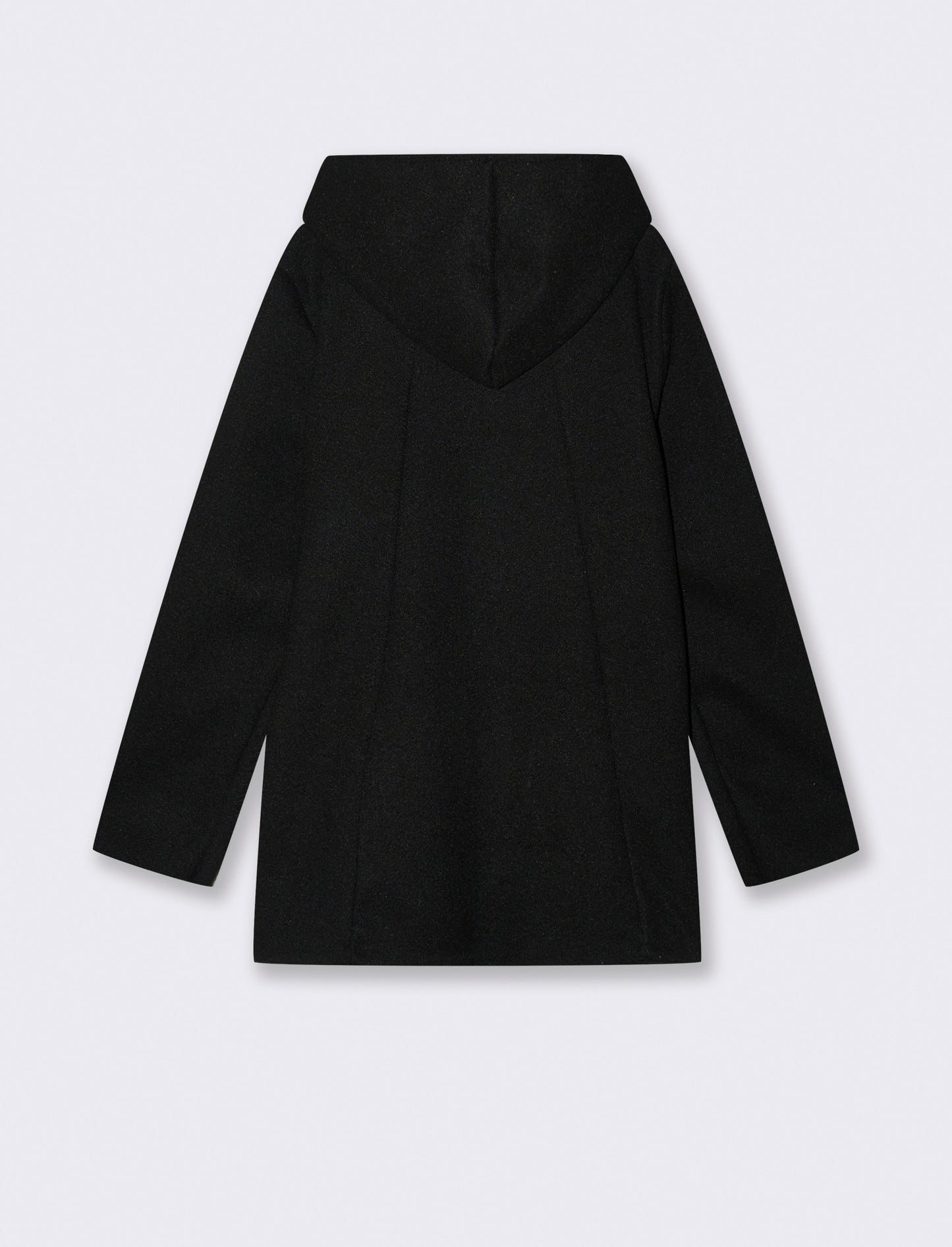 Cappotto con cappuccio e zip - Nero