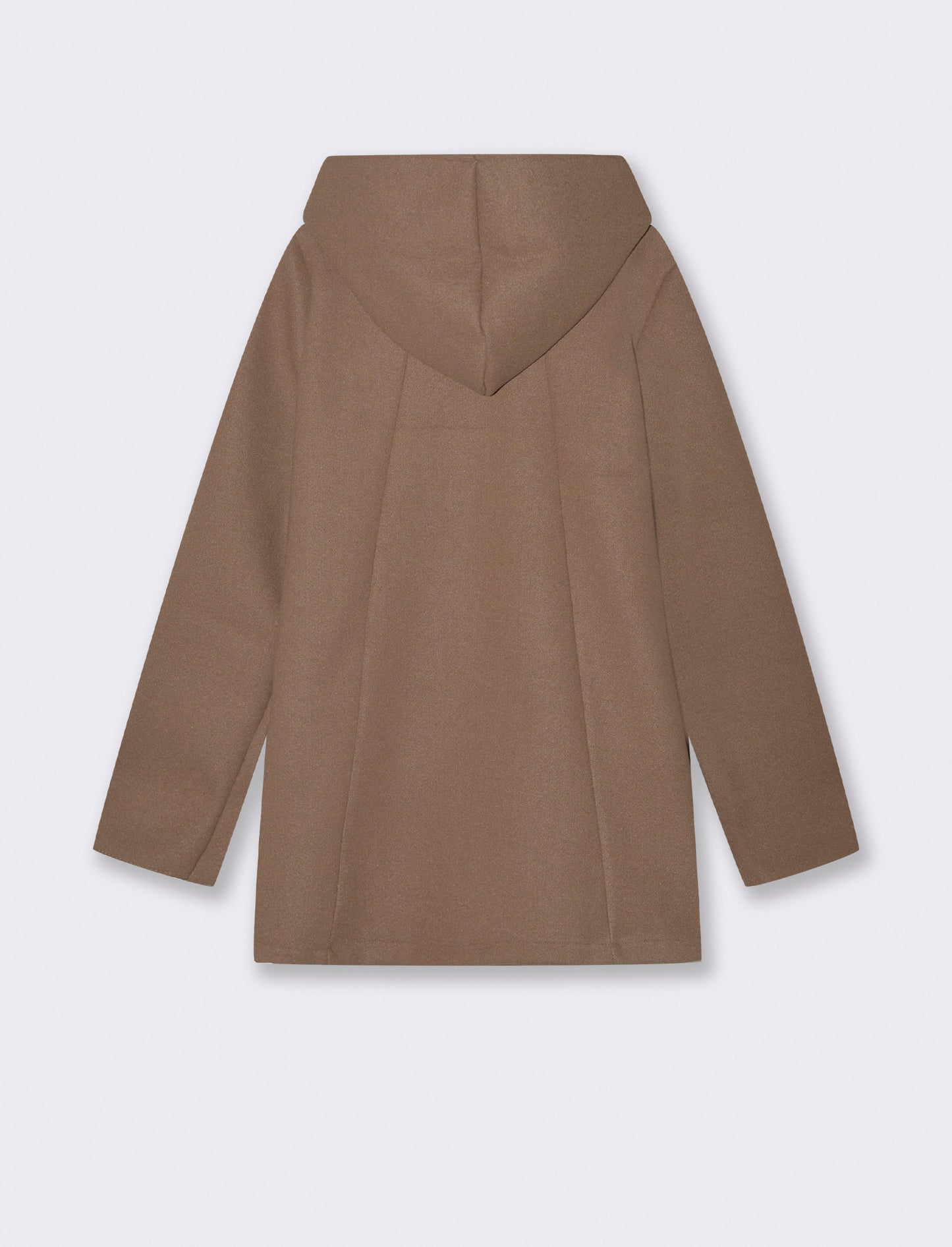 Cappotto con cappuccio e zip - Grigio fango