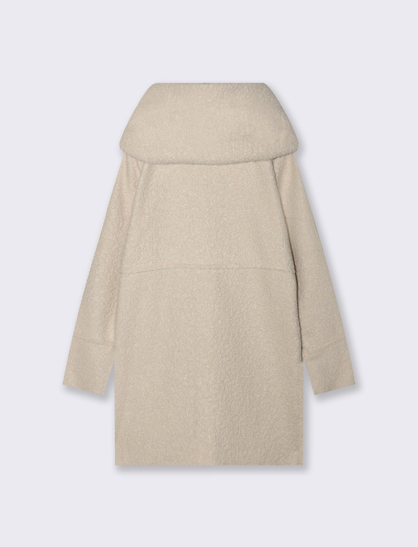 Cappotto su tessuto bouclè con cappuccio - Vaniglia