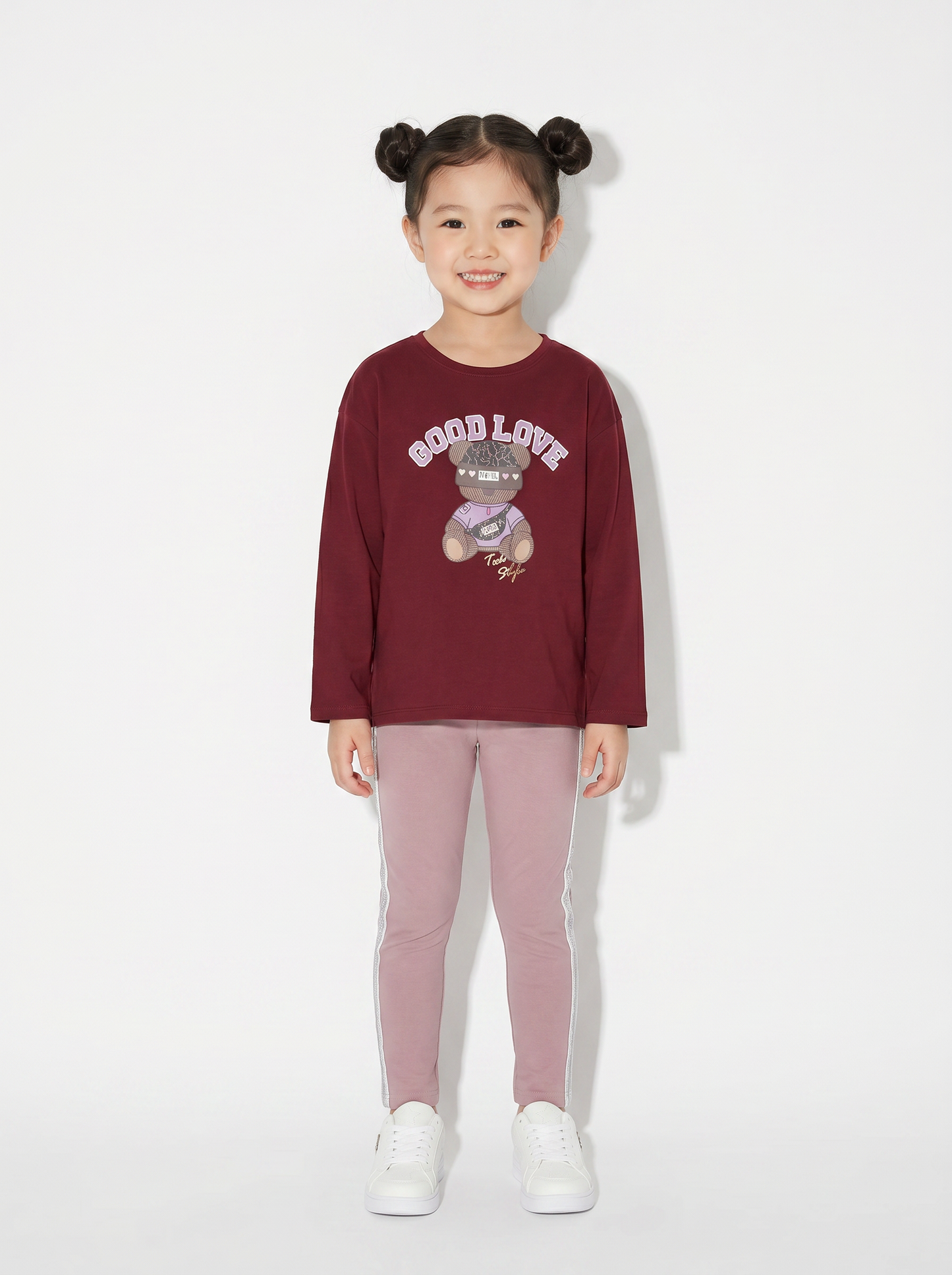 Long crew neck T-shirt with vibrant print - Red