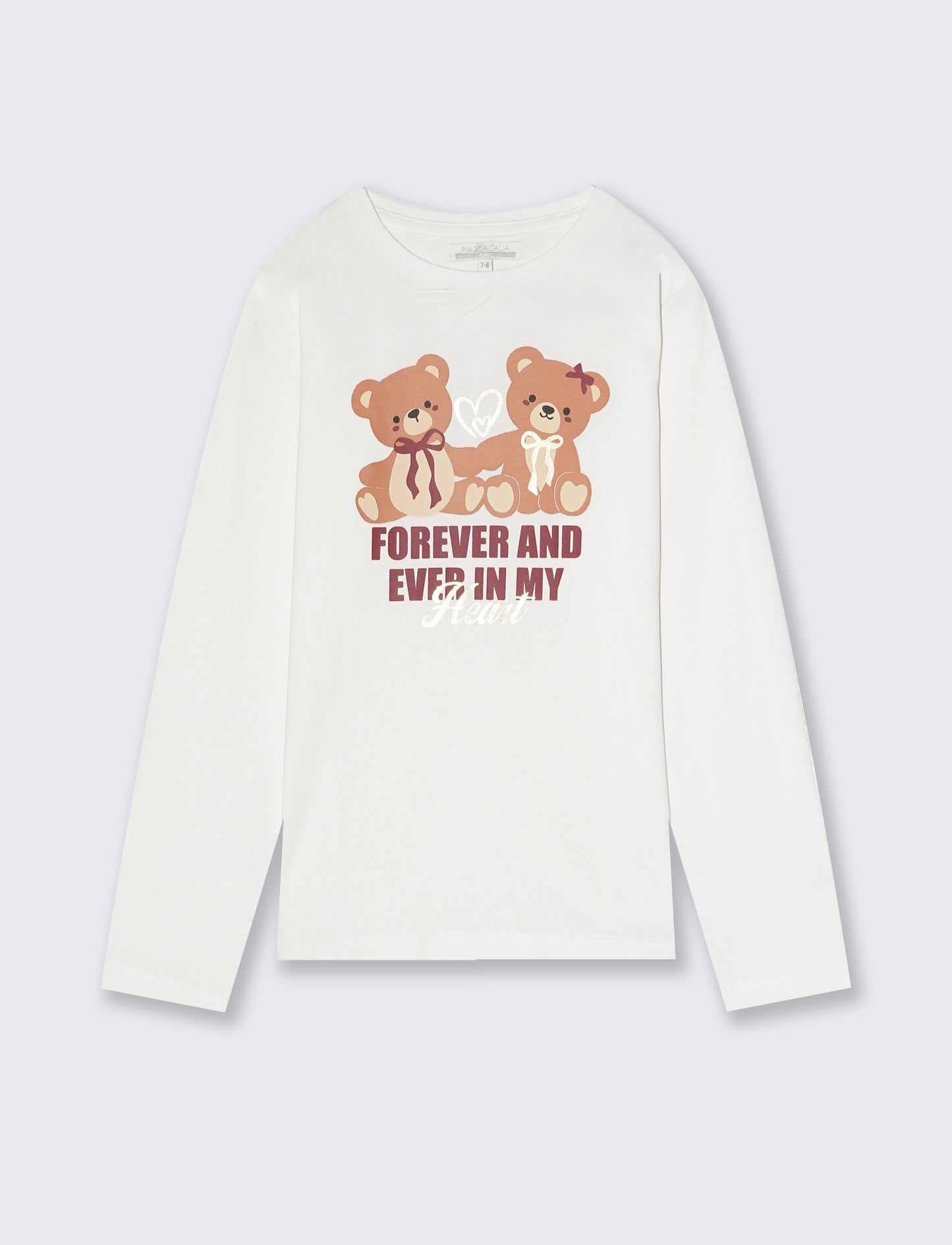 Long sleeve colorful t-shirt for girls - White