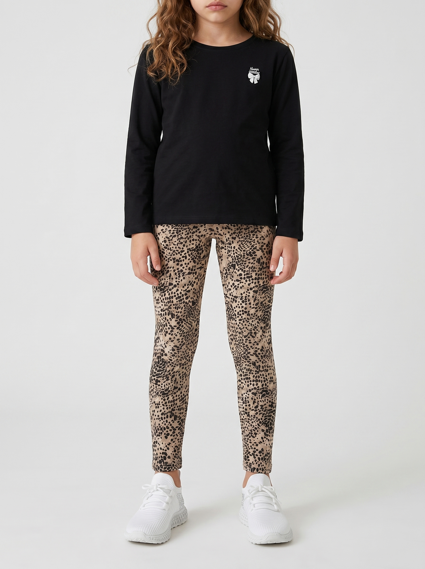 Cotton Stretch Leggings for Girls - Animalier