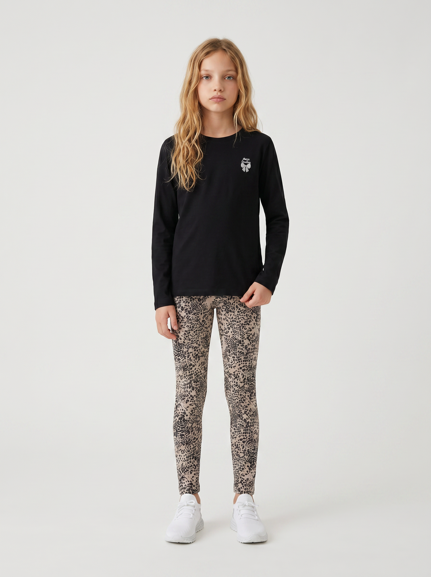 Cotton Stretch Leggings for Girls - Animalier