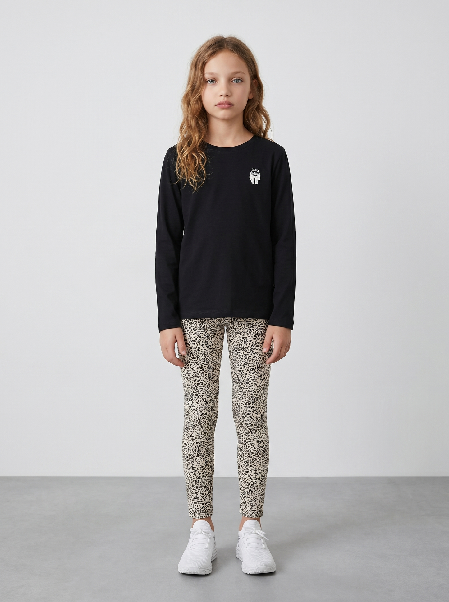Leggings elasticizzati in cotone per bambina - Fantasia