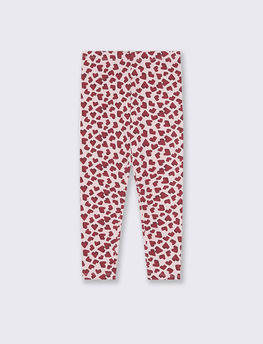 Leggings elasticizzati in cotone per bambina - Rosa