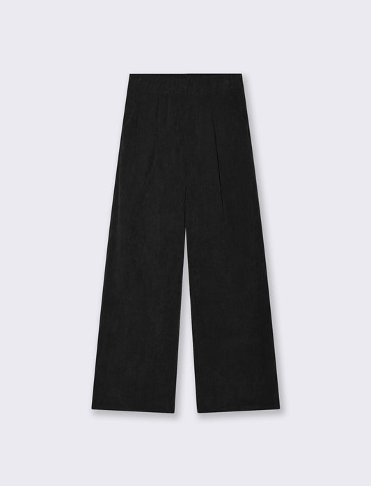 Pantalone largo in velluto - Nero