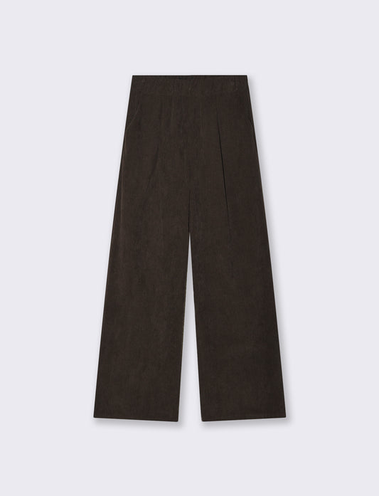 Pantalone largo in velluto - Moro