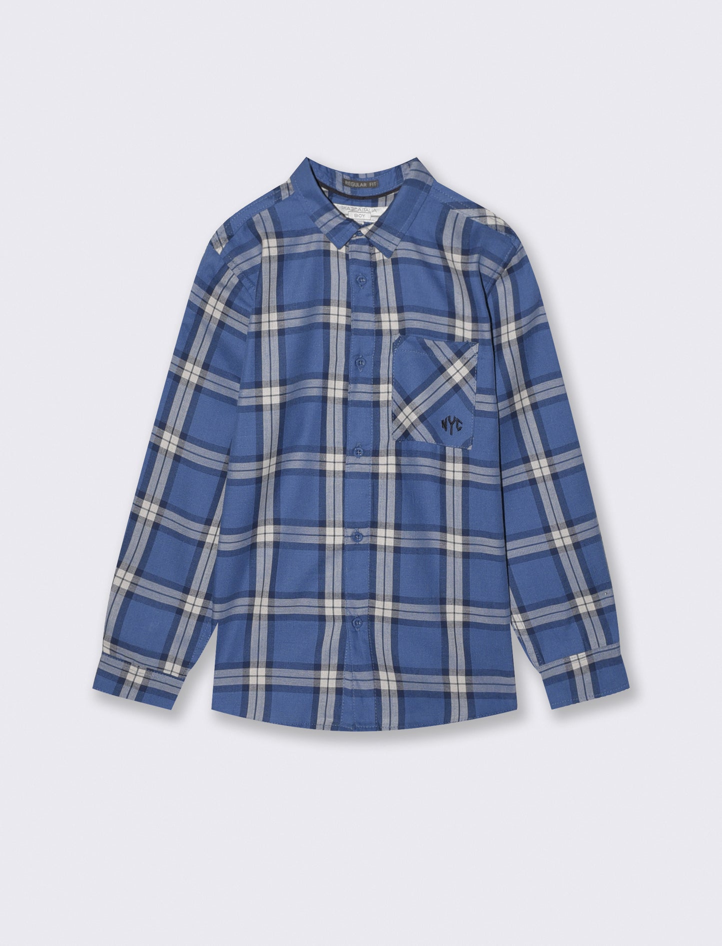 Camicia a quadri in flanella di cotone - Blu
