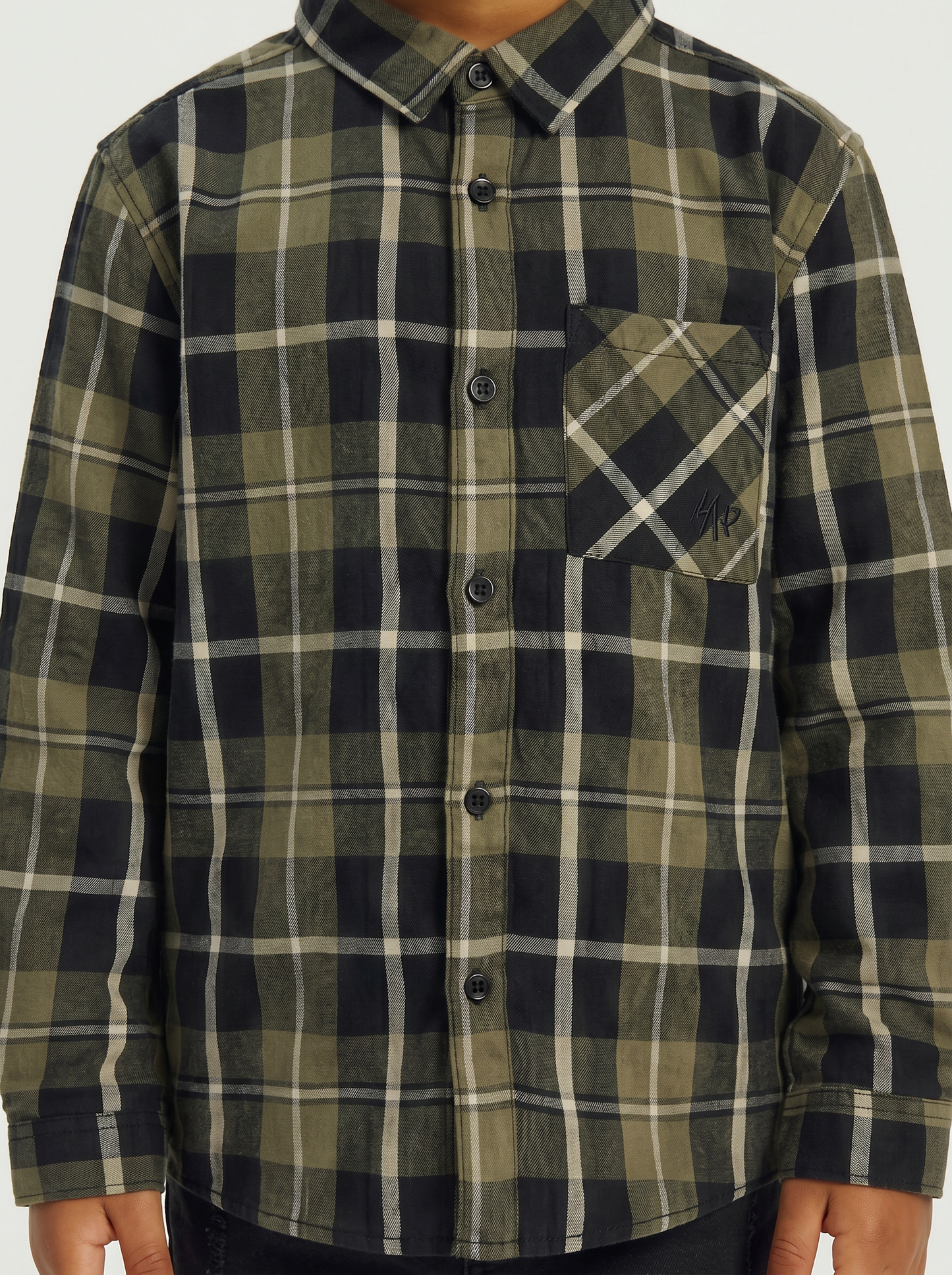Cotton flannel plaid shirt - Green