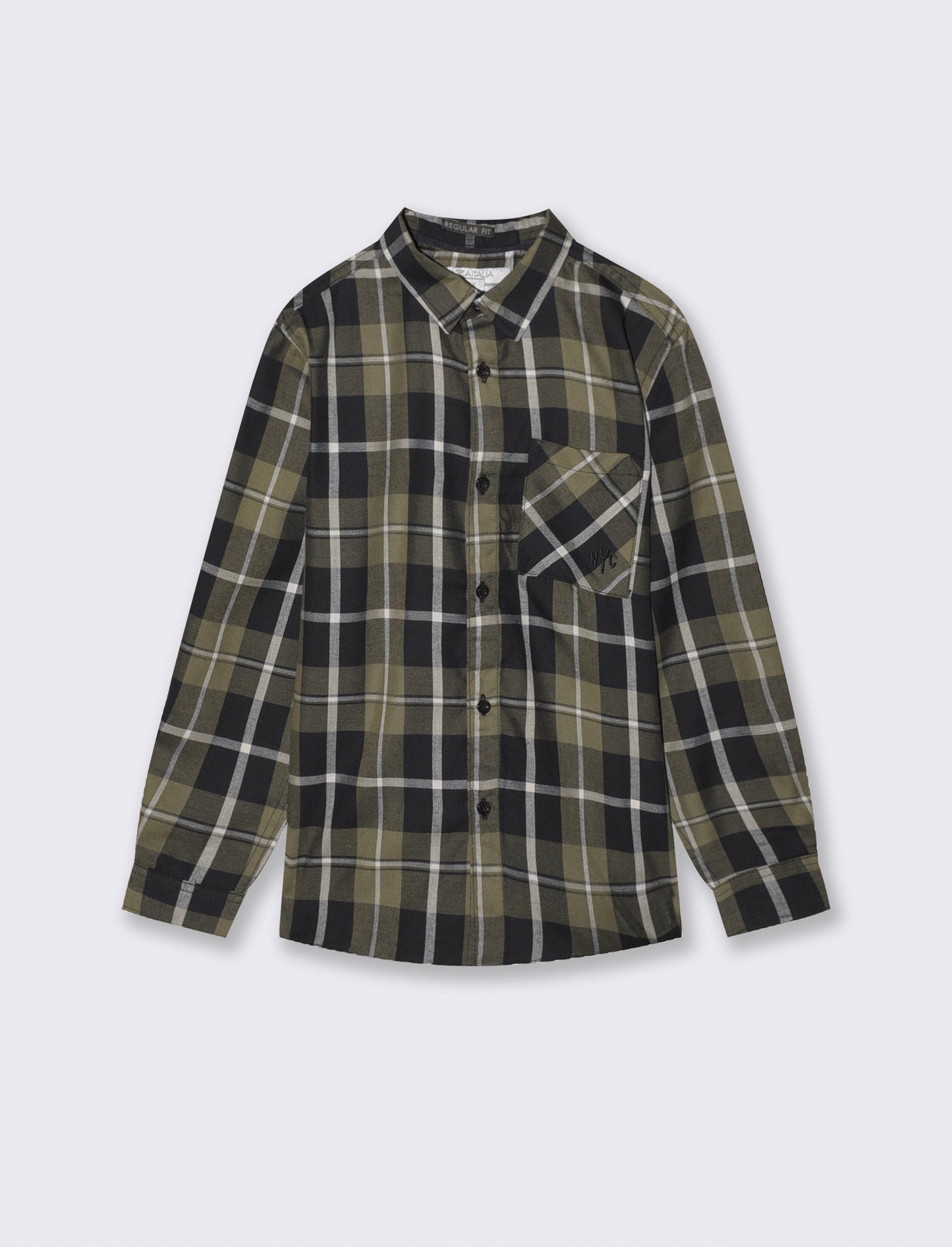 Cotton flannel plaid shirt - Green