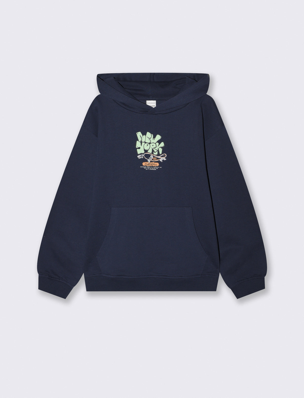 Felpa con cappuccio in cotone morbido - Blu