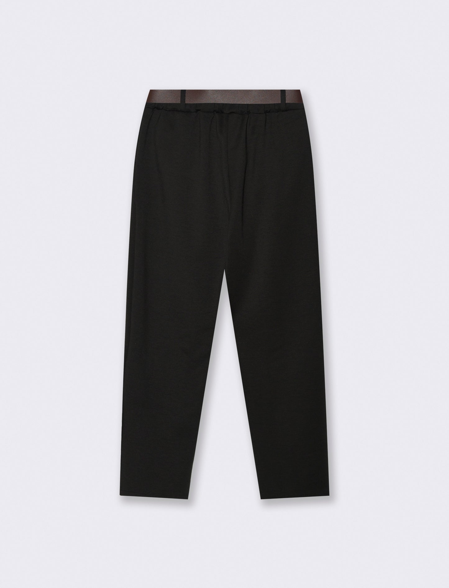 Pantalone in tessuto morbido con cintura - Nero