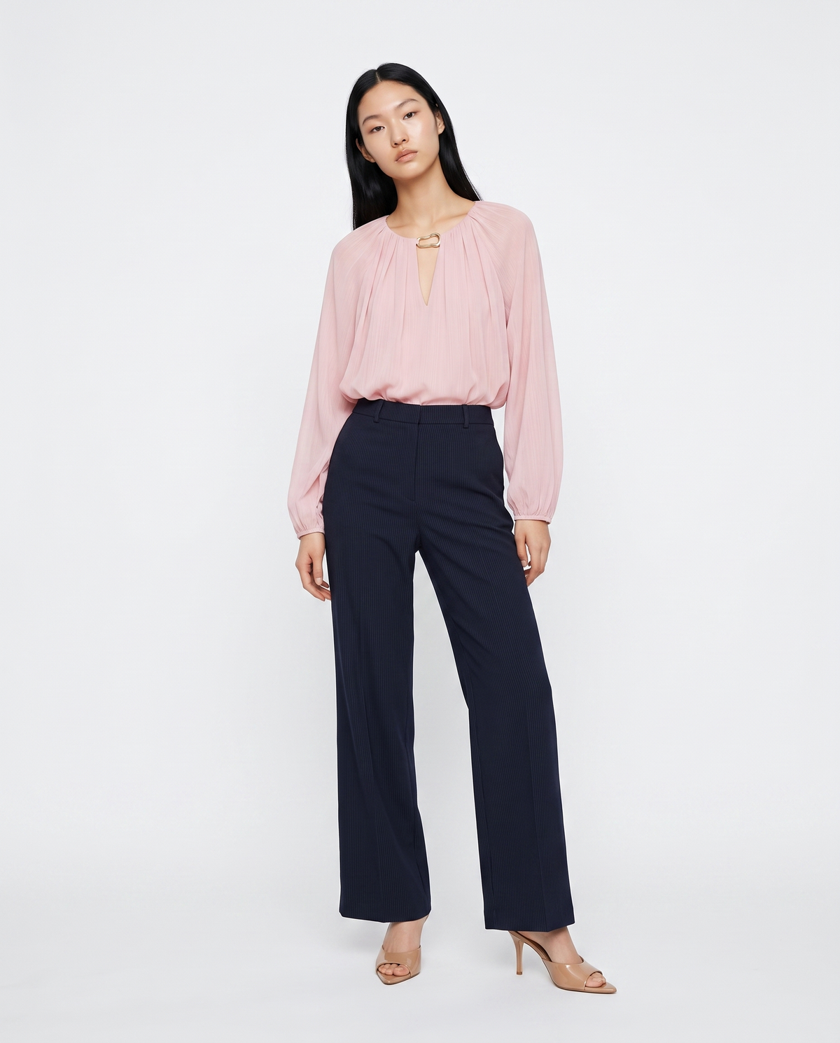 Pantaloni con pinches eleganti e versatili - var 2
