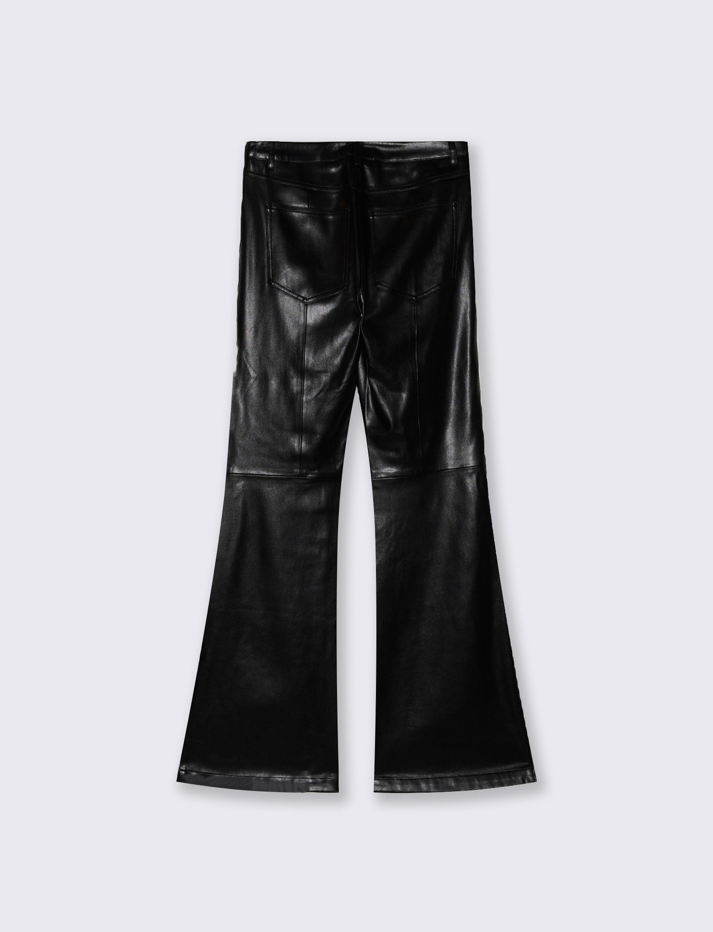 Elegant faux leather flare pants - Black
