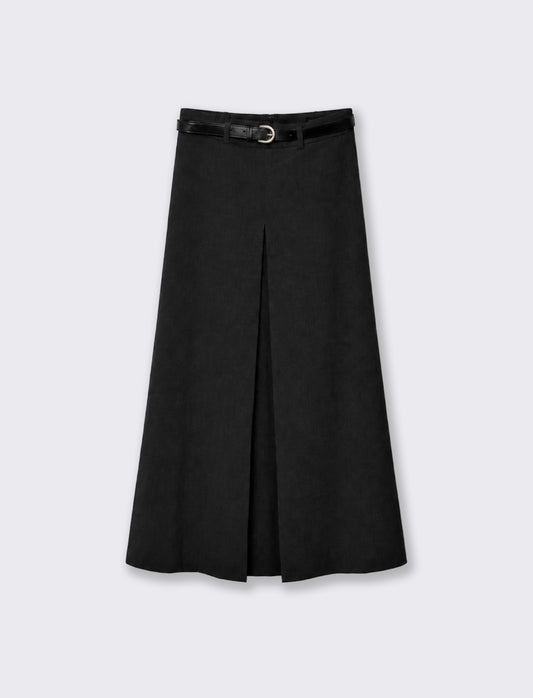 Gonna longuette high waist elegante - Nero