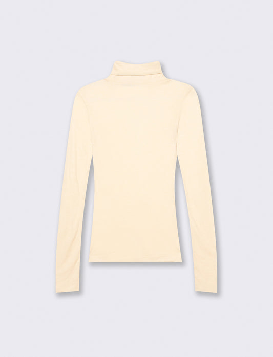 Basic high neck slim fit pullover - Beige