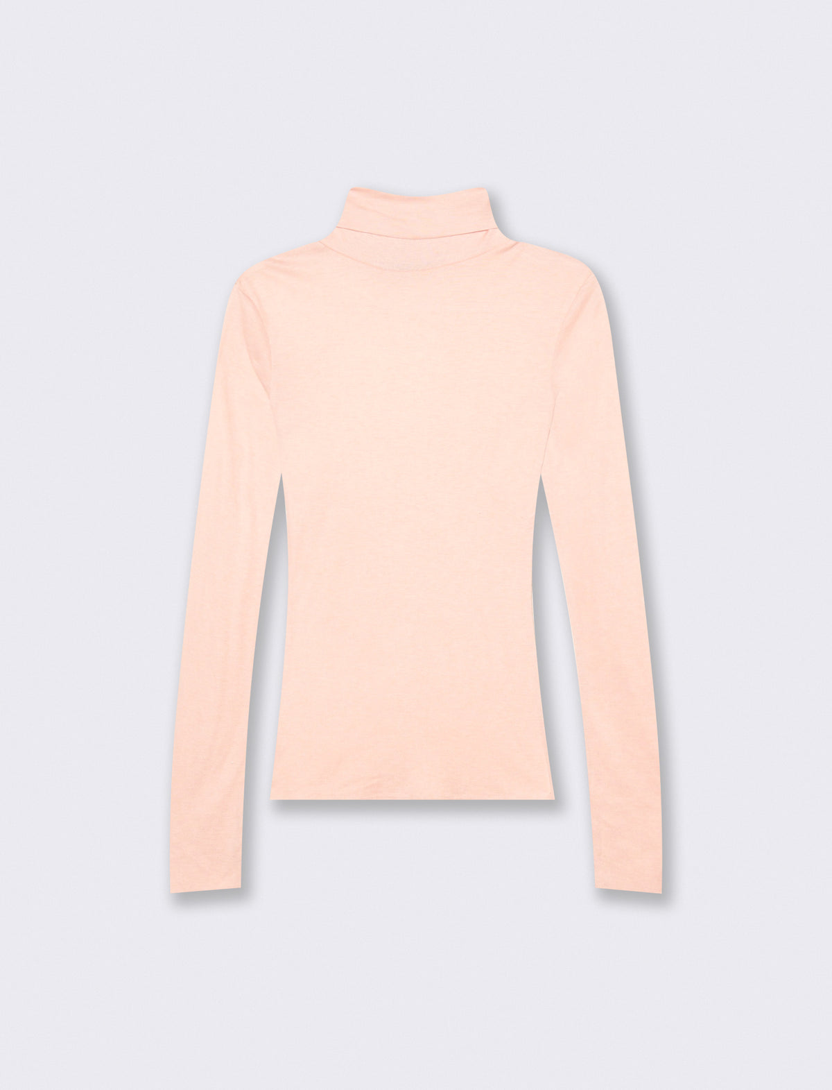 Pullover basico collo alto slim fit - Rosa polvere