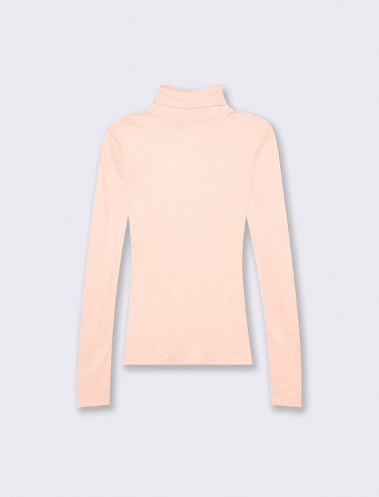 Basic high neck slim fit pullover - Pink