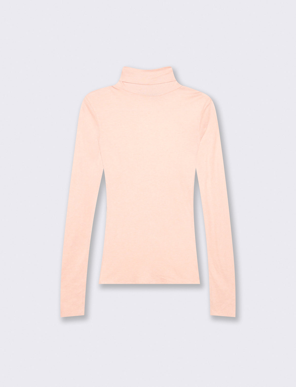 Pullover basico collo alto slim fit - Rosa polvere