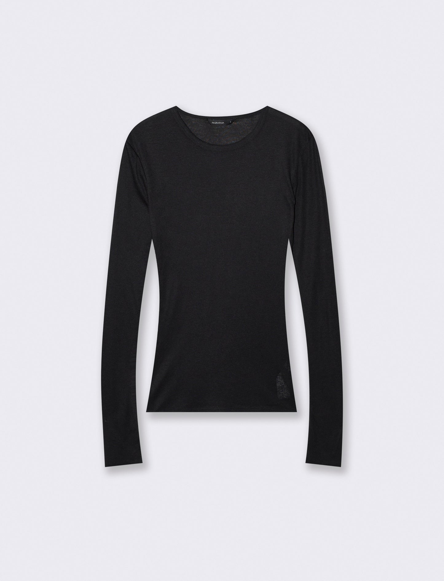 T-shirt manica lunga basica con foro pollice - Nero