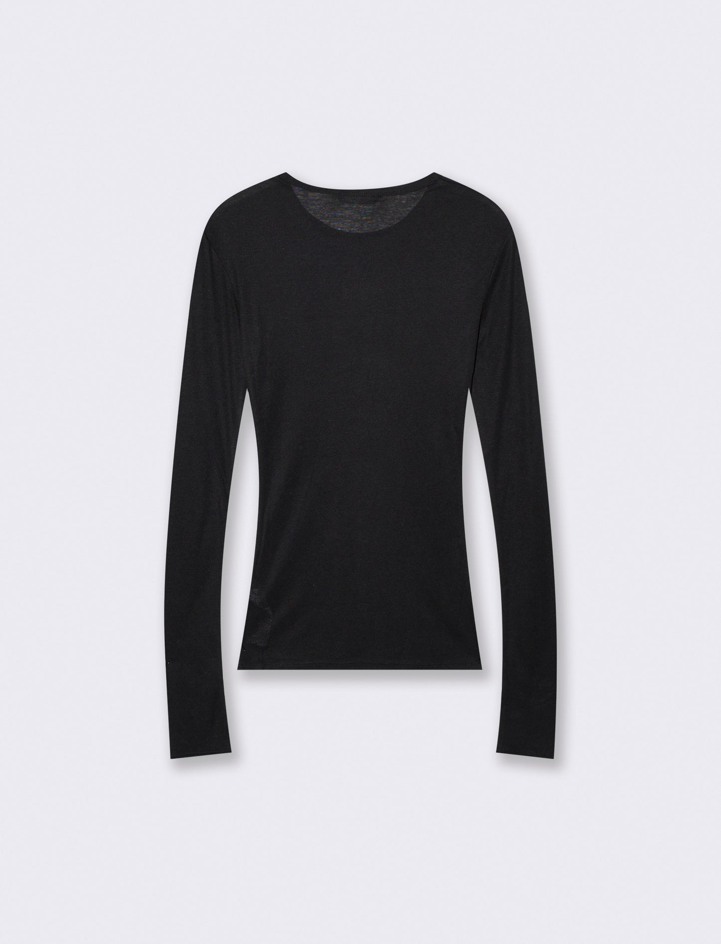 T-shirt manica lunga basica con foro pollice - Nero
