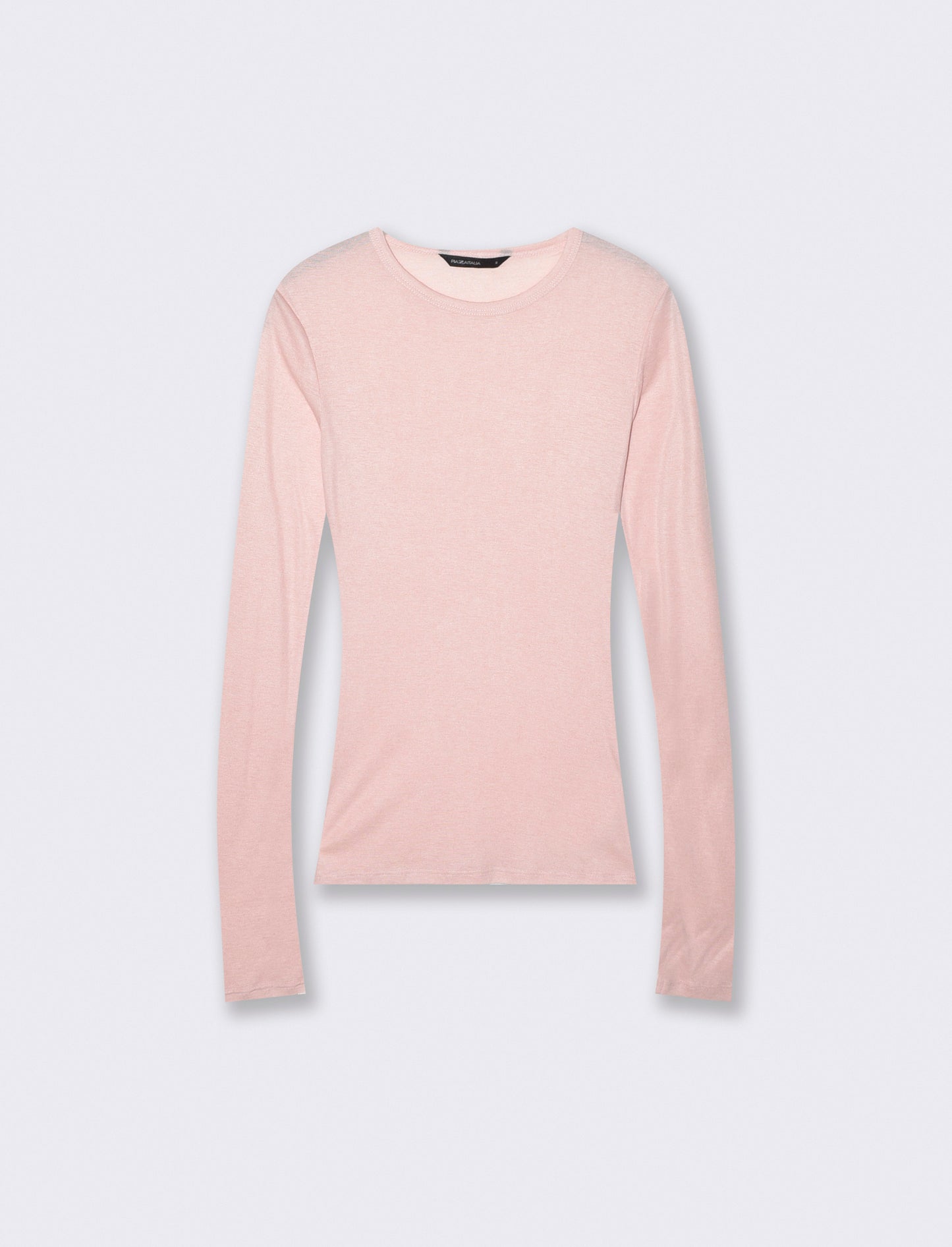 T-shirt manica lunga basica con foro pollice - Rosa polvere