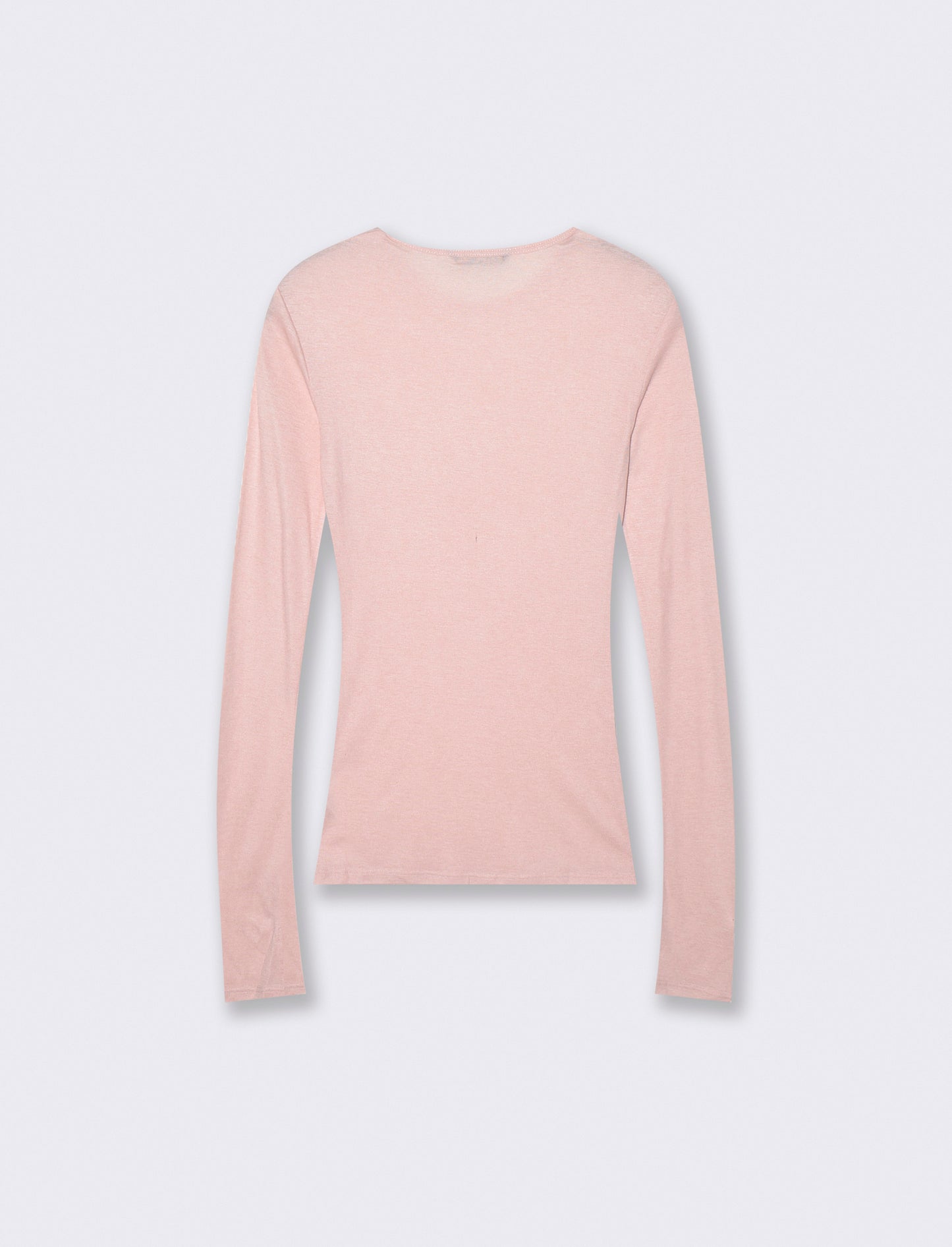 T-shirt manica lunga basica con foro pollice - Rosa polvere