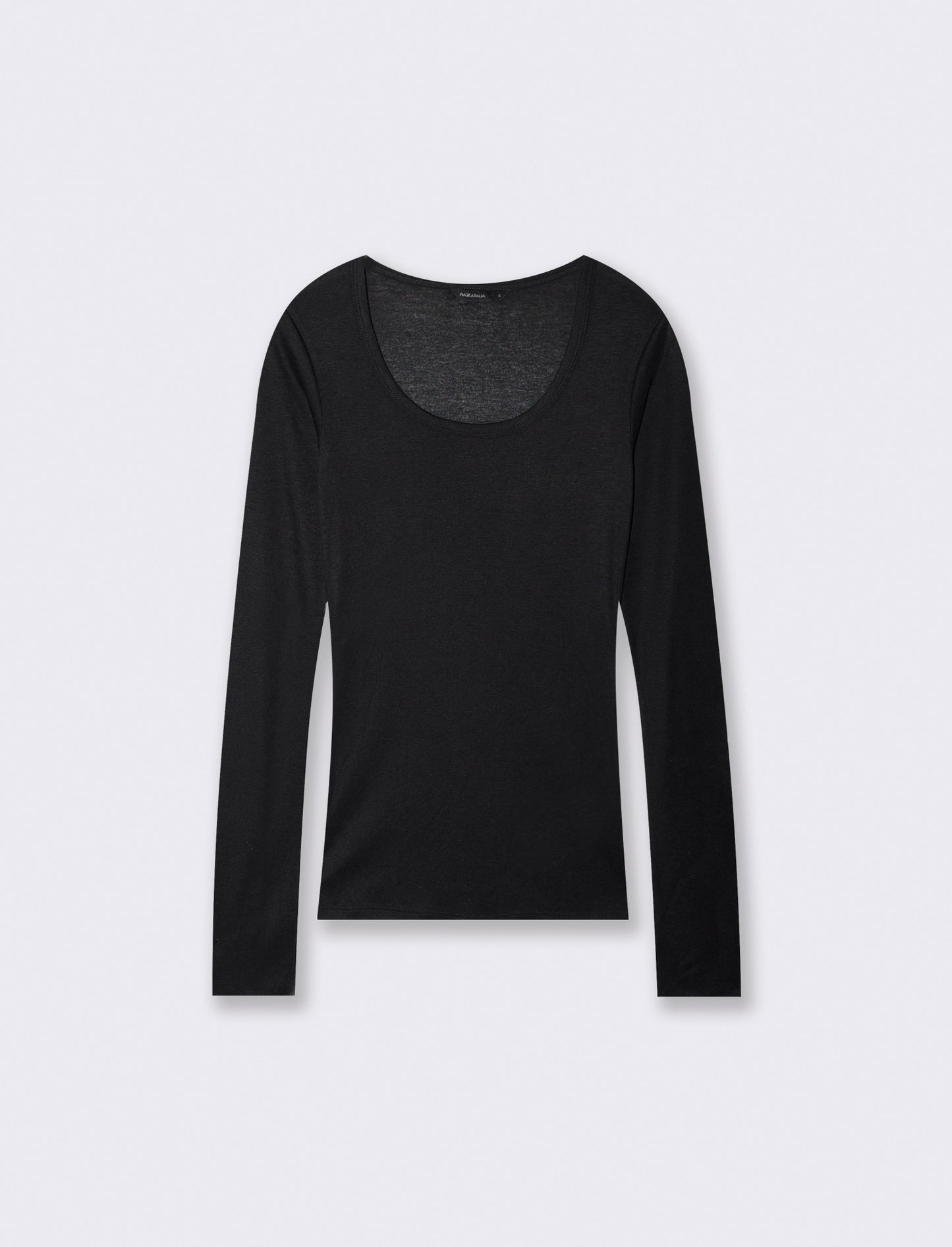 T-shirt basica manica lunga scollo madonna - Nero