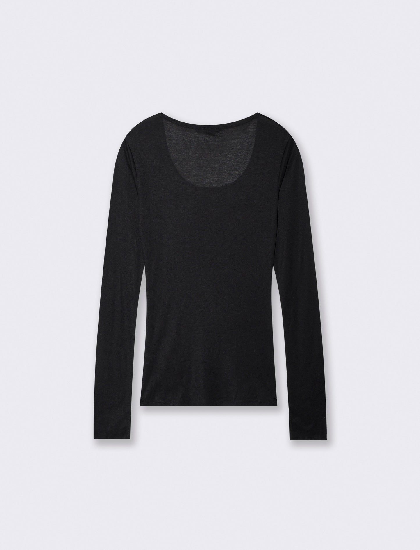 T-shirt basica manica lunga scollo madonna - Nero
